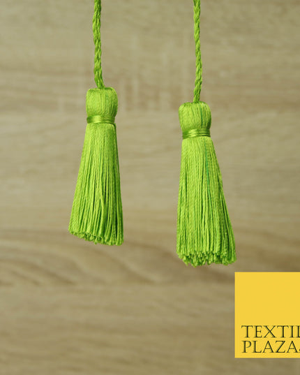 LIME / PARROT GREEN Luxury Silk Soft Thread Tassels Latkans Cushion Sewing Craft Curtains T414