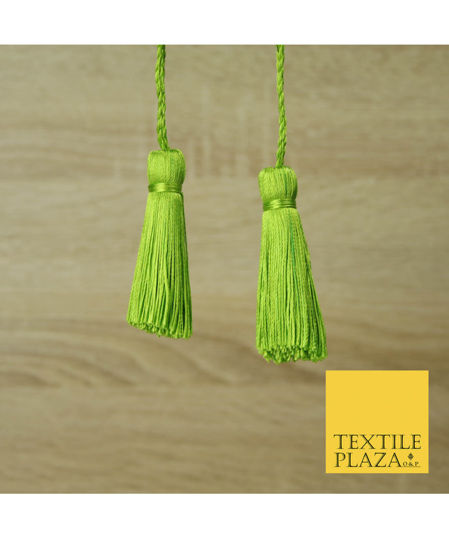 LIME / PARROT GREEN Luxury Silk Soft Thread Tassels Latkans Cushion Sewing Craft Curtains T414