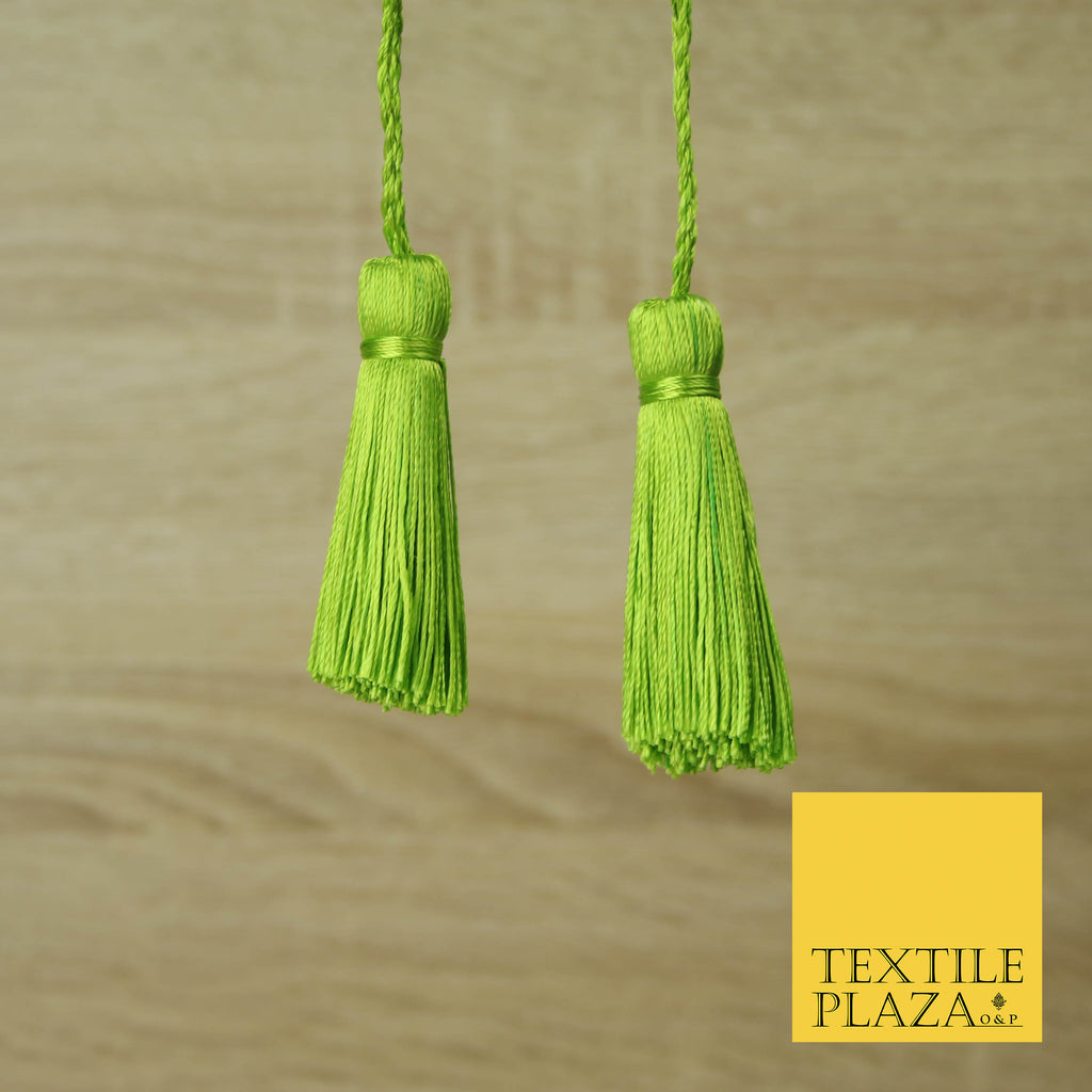 LIME / PARROT GREEN Luxury Silk Soft Thread Tassels Latkans Cushion Sewing Craft Curtains T414