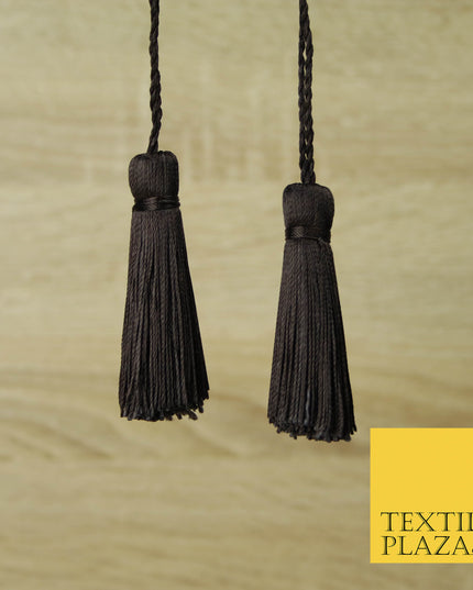 DARK BROWN Luxury Silk Soft Thread Tassels Latkans Cushion Sewing Craft Curtains T441