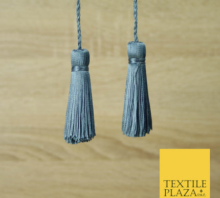 BLUE GREY Luxury Silk Soft Thread Tassels Latkans Cushion Sewing Craft Curtains T443