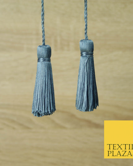 BLUE GREY Luxury Silk Soft Thread Tassels Latkans Cushion Sewing Craft Curtains T443