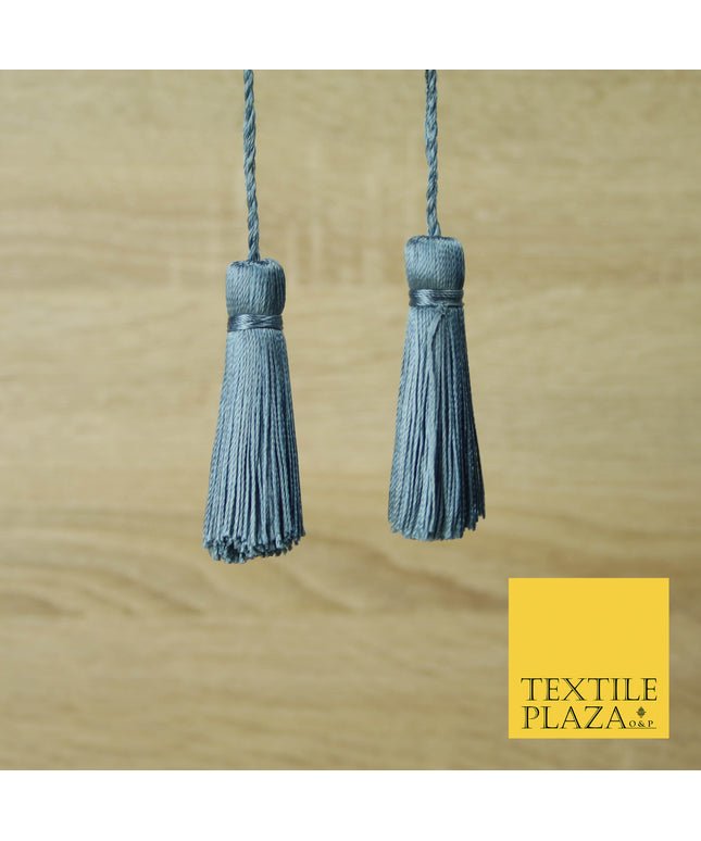 BLUE GREY Luxury Silk Soft Thread Tassels Latkans Cushion Sewing Craft Curtains T443