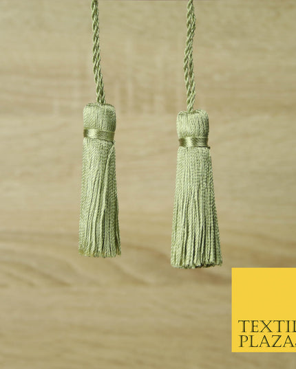 LIGHT GREEN Luxury Silk Soft Thread Tassels Latkans Cushion Sewing Craft Curtains T445
