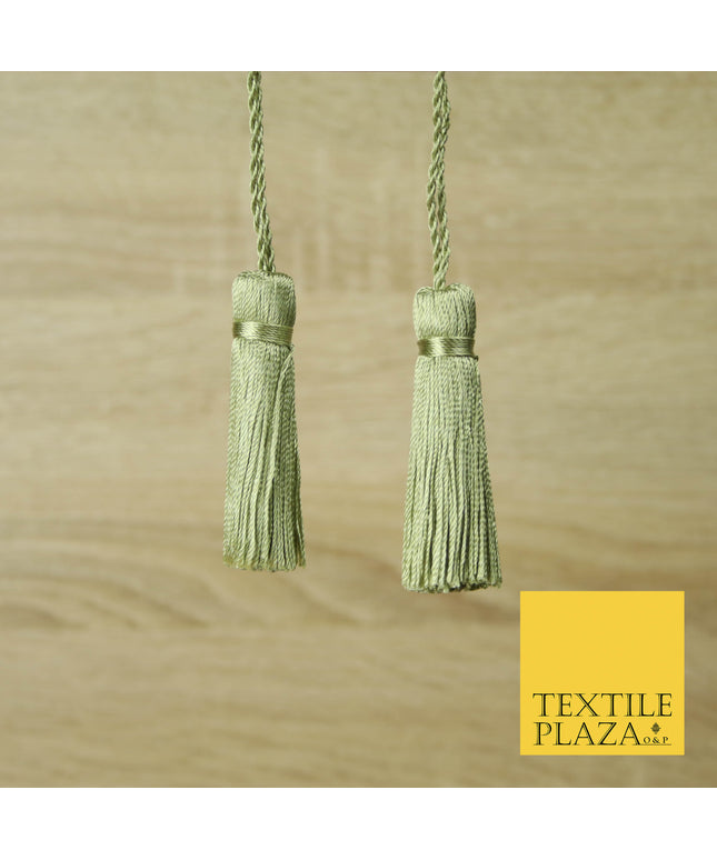 LIGHT GREEN Luxury Silk Soft Thread Tassels Latkans Cushion Sewing Craft Curtains T445