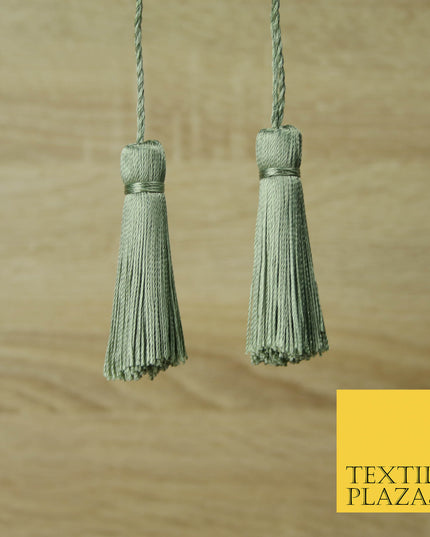 PALE GREEN Luxury Silk Soft Thread Tassels Latkans Cushion Sewing Craft Curtains T446