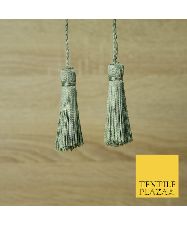 PALE GREEN Luxury Silk Soft Thread Tassels Latkans Cushion Sewing Craft Curtains T446