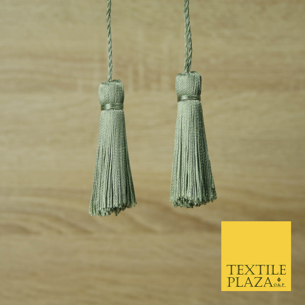 PALE GREEN Luxury Silk Soft Thread Tassels Latkans Cushion Sewing Craft Curtains T446