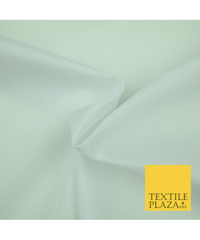 WHITE Premium Plain Polycotton Dyed Fabric Dress Craft Material 44" 3082