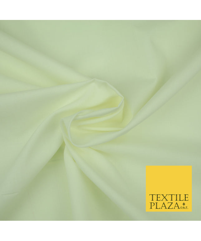 IVORY CREAM Premium Plain Polycotton Dyed Fabric Dress Craft Material 44" 3084