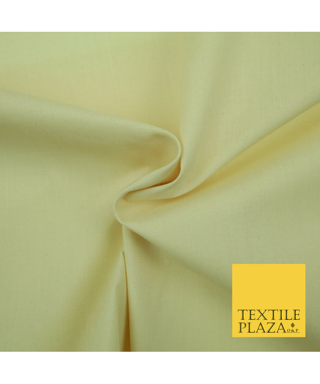 MAGNOLIA CREAM Premium Plain Polycotton Dyed Fabric Dress Craft Material 44" 3088