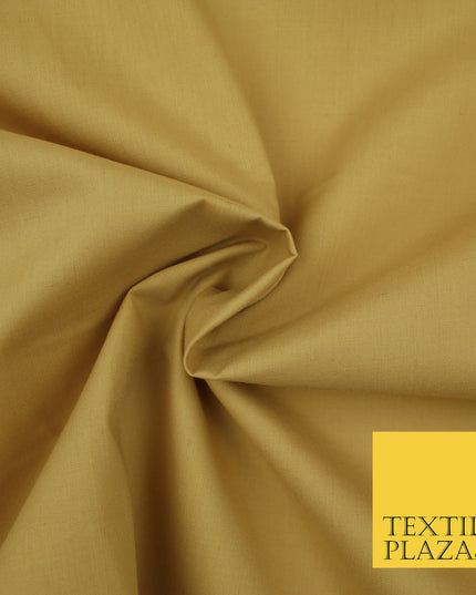 CARAMEL GOLD Premium Plain Polycotton Dyed Fabric Dress Craft Material 44" 3090
