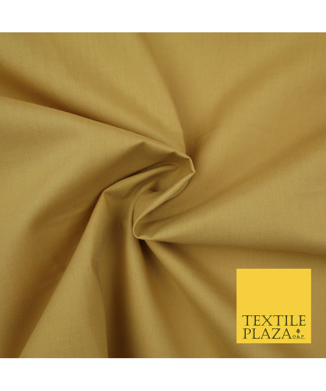 CARAMEL GOLD Premium Plain Polycotton Dyed Fabric Dress Craft Material 44" 3090