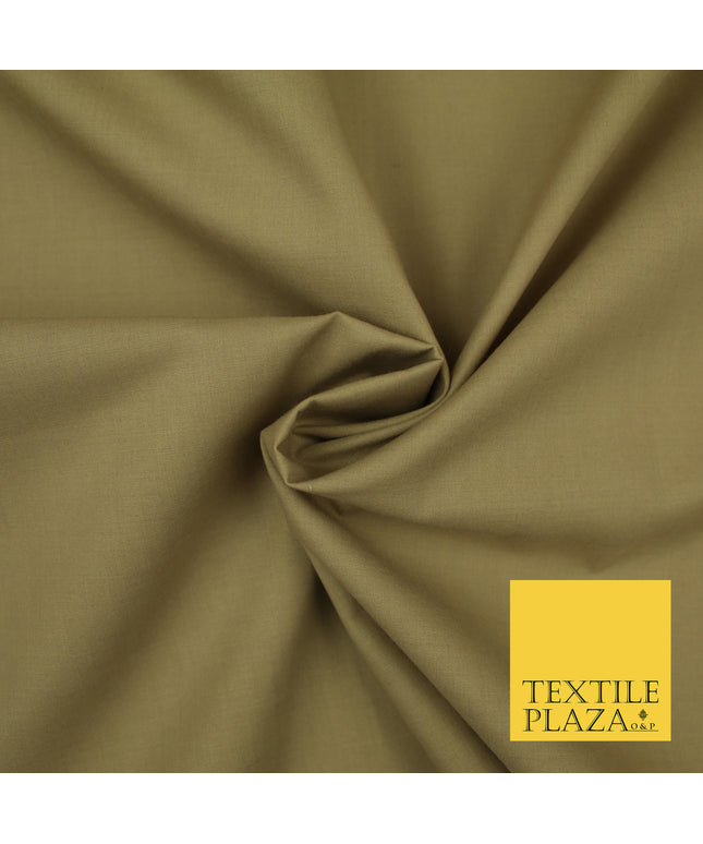 WHEAT GOLD / LIGHT BROWN Premium Plain Polycotton Dyed Fabric Dress Craft Material 44" 3091