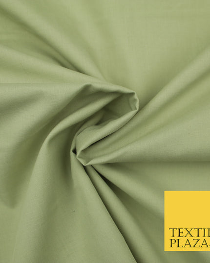 PALE GREEN Premium Plain Polycotton Dyed Fabric Dress Craft Material 44" 3092
