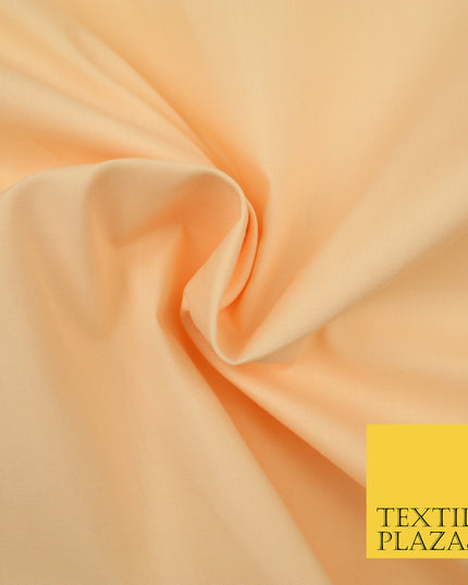 PEACH Premium Plain Polycotton Dyed Fabric Dress Craft Material 44" 3095