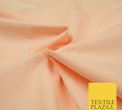 PINK PEACH Premium Plain Polycotton Dyed Fabric Dress Craft Material 44" 3096