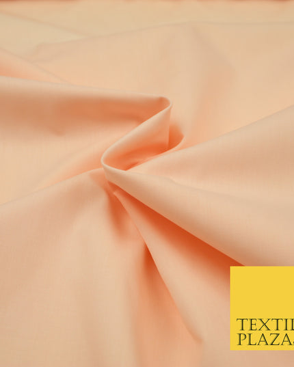 PINK PEACH Premium Plain Polycotton Dyed Fabric Dress Craft Material 44" 3096