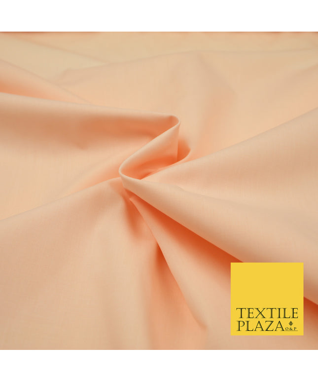 PINK PEACH Premium Plain Polycotton Dyed Fabric Dress Craft Material 44" 3096