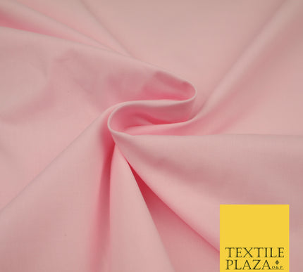 BABY PINK Premium Plain Polycotton Dyed Fabric Dress Craft Material 44" 3097