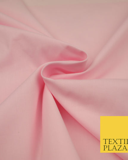 BABY PINK Premium Plain Polycotton Dyed Fabric Dress Craft Material 44" 3097