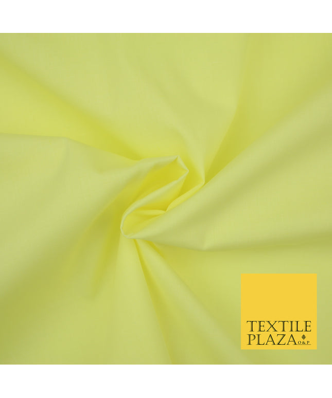 CITRIC LEMON Premium Plain Polycotton Dyed Fabric Dress Craft Material 44" 3099