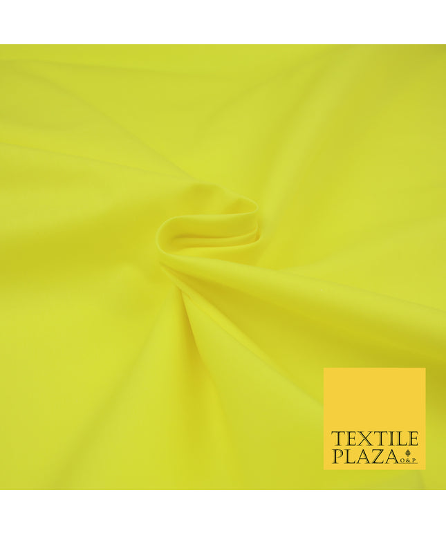 FLO YELLOW Premium Plain Polycotton Dyed Fabric Dress Craft Material 44" 3100