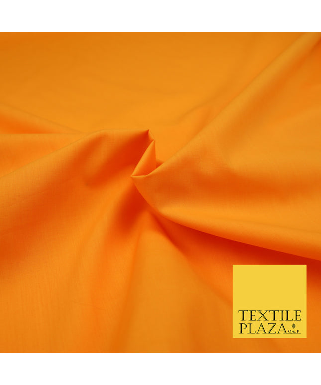 MANGO ORANGE Premium Plain Polycotton Dyed Fabric Dress Craft Material 44" 3102