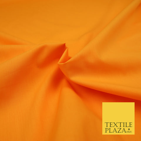 MANGO ORANGE Premium Plain Polycotton Dyed Fabric Dress Craft Material 44" 3102