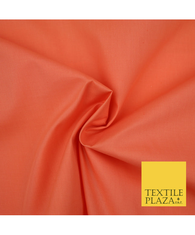 CORAL PINK Premium Plain Polycotton Dyed Fabric Dress Craft Material 44" 3104
