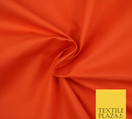 SPANISH ORANGE Premium Plain Polycotton Dyed Fabric Dress Craft Material 44" 3105