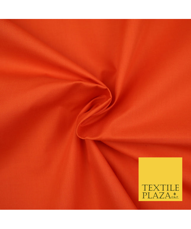 SPANISH ORANGE Premium Plain Polycotton Dyed Fabric Dress Craft Material 44" 3105