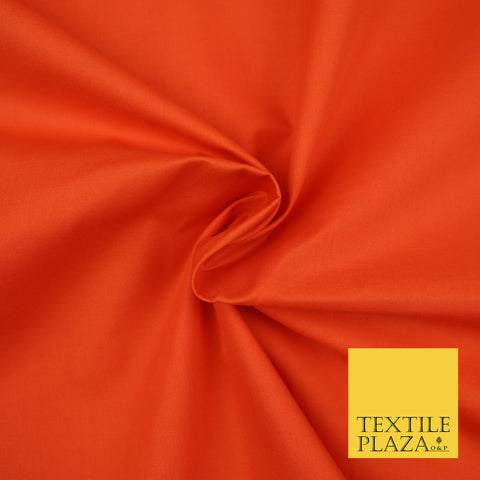 SPANISH ORANGE Premium Plain Polycotton Dyed Fabric Dress Craft Material 44" 3105