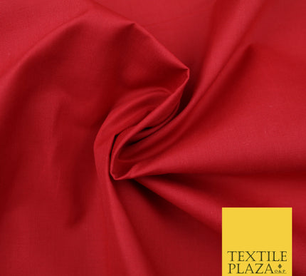 SCARLET RUBY RED Premium Plain Polycotton Dyed Fabric Dress Craft Material 44" 3106