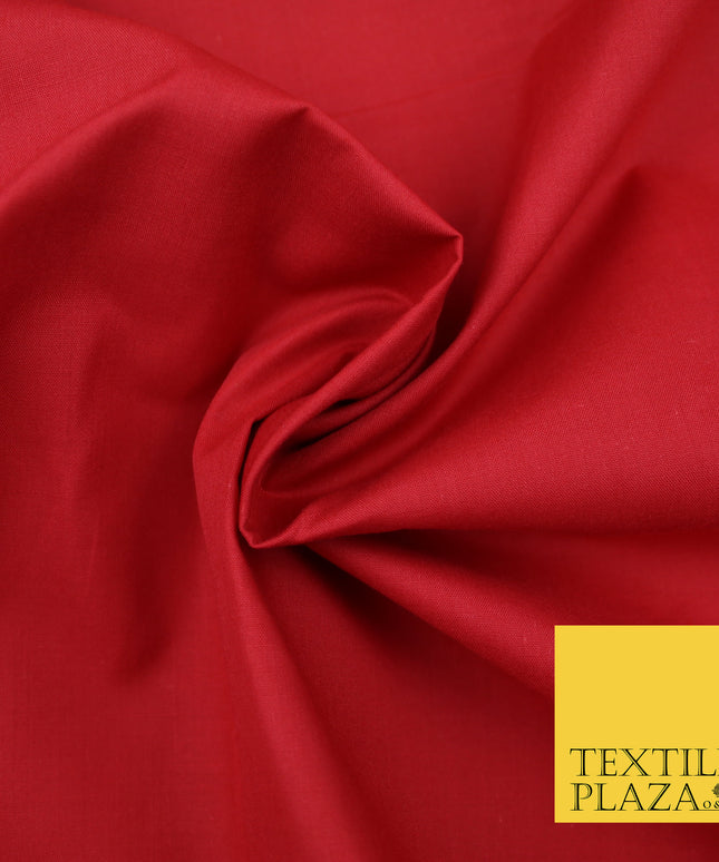 SCARLET RUBY RED Premium Plain Polycotton Dyed Fabric Dress Craft Material 44" 3106