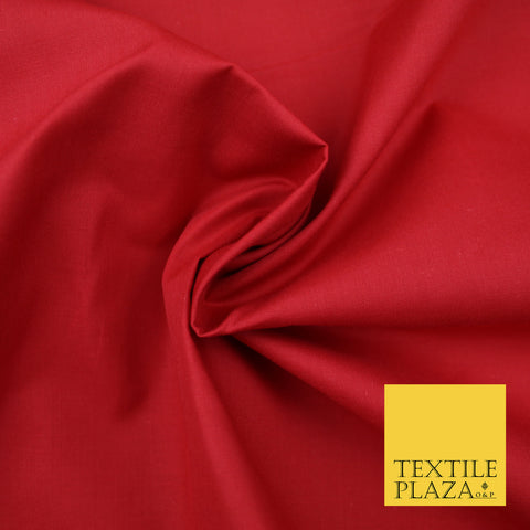 SCARLET RUBY RED Premium Plain Polycotton Dyed Fabric Dress Craft Material 44" 3106