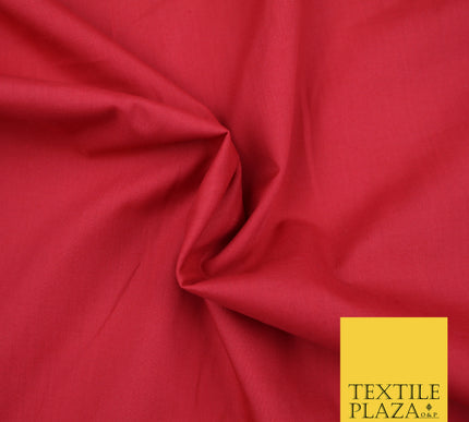 BERRY RED Premium Plain Polycotton Dyed Fabric Dress Craft Material 44" 3107