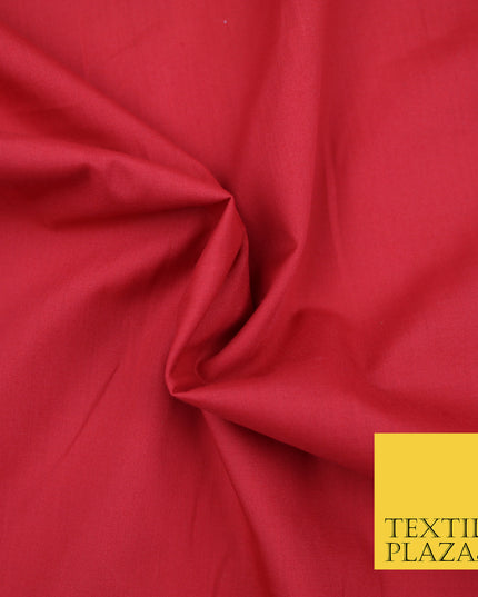 BERRY RED Premium Plain Polycotton Dyed Fabric Dress Craft Material 44" 3107
