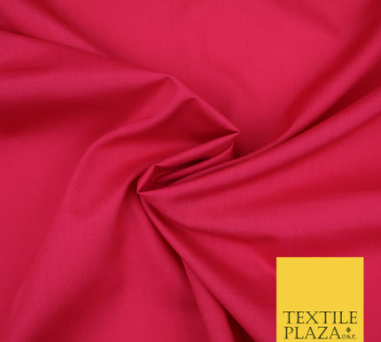 CERISE PINK Premium Plain Polycotton Dyed Fabric Dress Craft Material 44" 3108