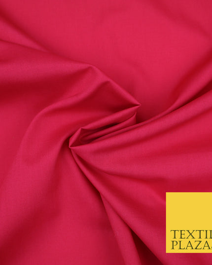 CERISE PINK Premium Plain Polycotton Dyed Fabric Dress Craft Material 44" 3108