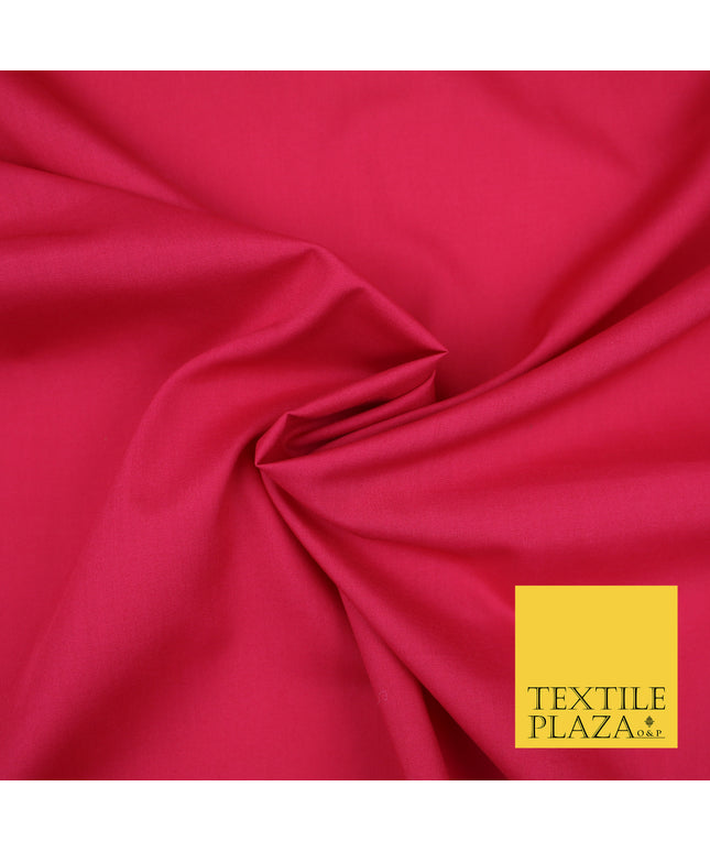 CERISE PINK Premium Plain Polycotton Dyed Fabric Dress Craft Material 44" 3108