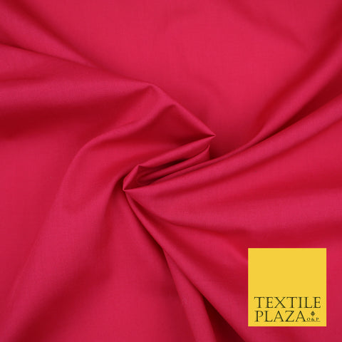 CERISE PINK Premium Plain Polycotton Dyed Fabric Dress Craft Material 44" 3108