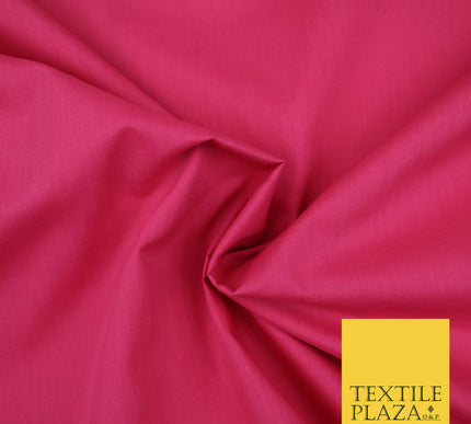 PUNCH PINK Premium Plain Polycotton Dyed Fabric Dress Craft Material 44" 3109
