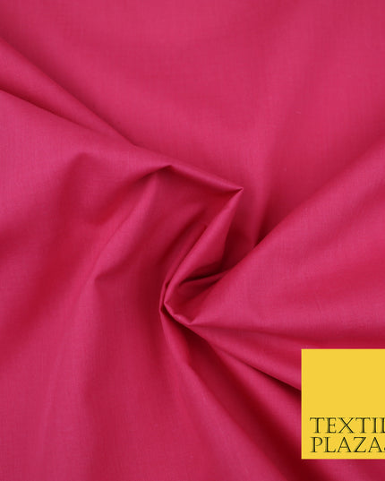 PUNCH PINK Premium Plain Polycotton Dyed Fabric Dress Craft Material 44" 3109