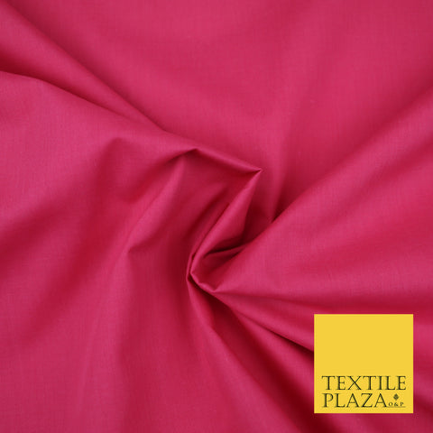 PUNCH PINK Premium Plain Polycotton Dyed Fabric Dress Craft Material 44" 3109
