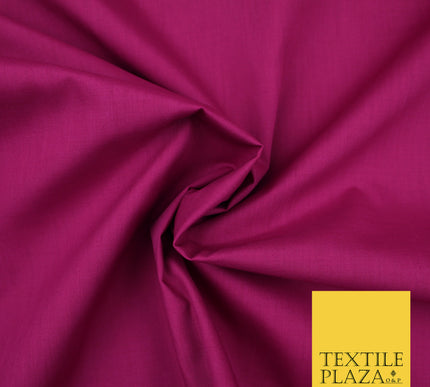 MAGENTA Premium Plain Polycotton Dyed Fabric Dress Craft Material 44" 3110