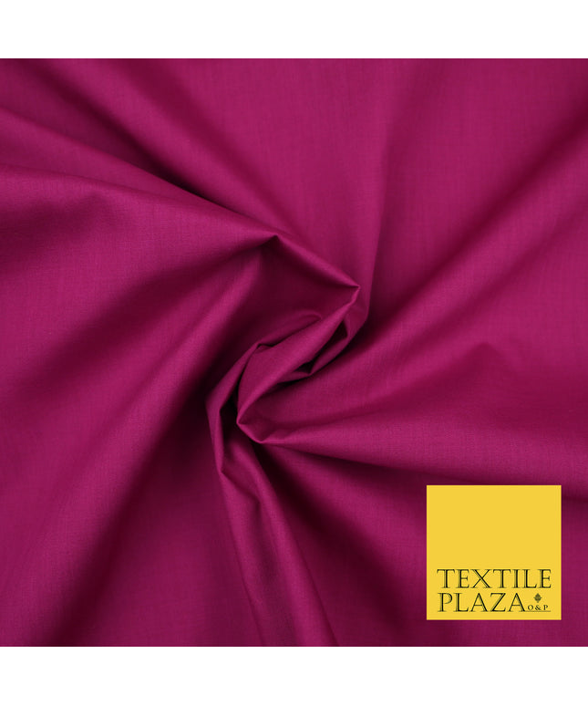 MAGENTA Premium Plain Polycotton Dyed Fabric Dress Craft Material 44" 3110