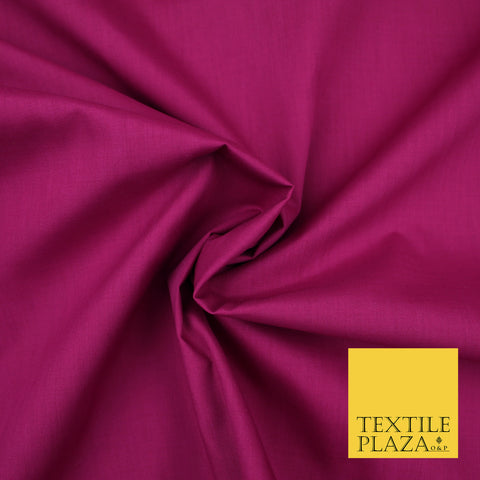 MAGENTA Premium Plain Polycotton Dyed Fabric Dress Craft Material 44" 3110