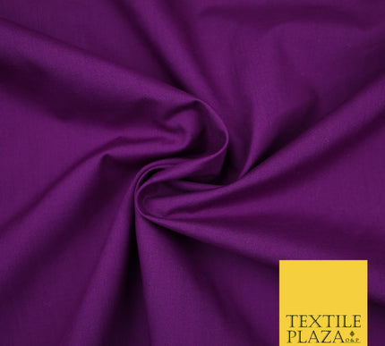 VIOLET PURPLE Premium Plain Polycotton Dyed Fabric Dress Craft Material 44" 3112
