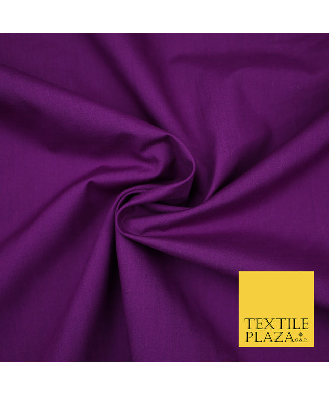 VIOLET PURPLE Premium Plain Polycotton Dyed Fabric Dress Craft Material 44" 3112